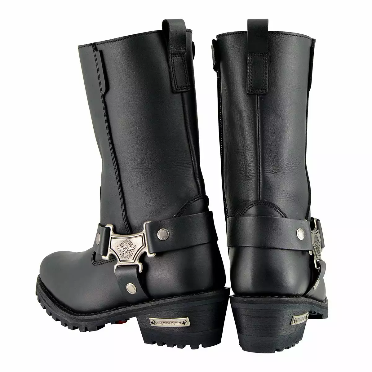 Milwaukee Leather MBL9360 Women's Black Leather 11-Inch Classic Harness Square Toe Motorcycle Boots - Image 7