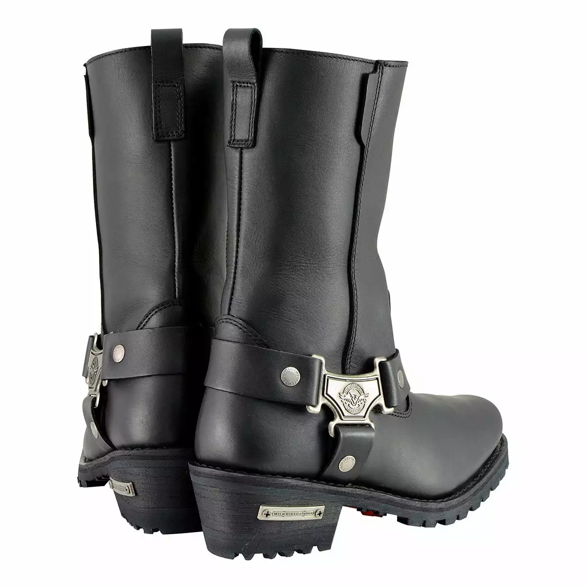 Milwaukee Leather MBL9360 Women's Black Leather 11-Inch Classic Harness Square Toe Motorcycle Boots - Image 8
