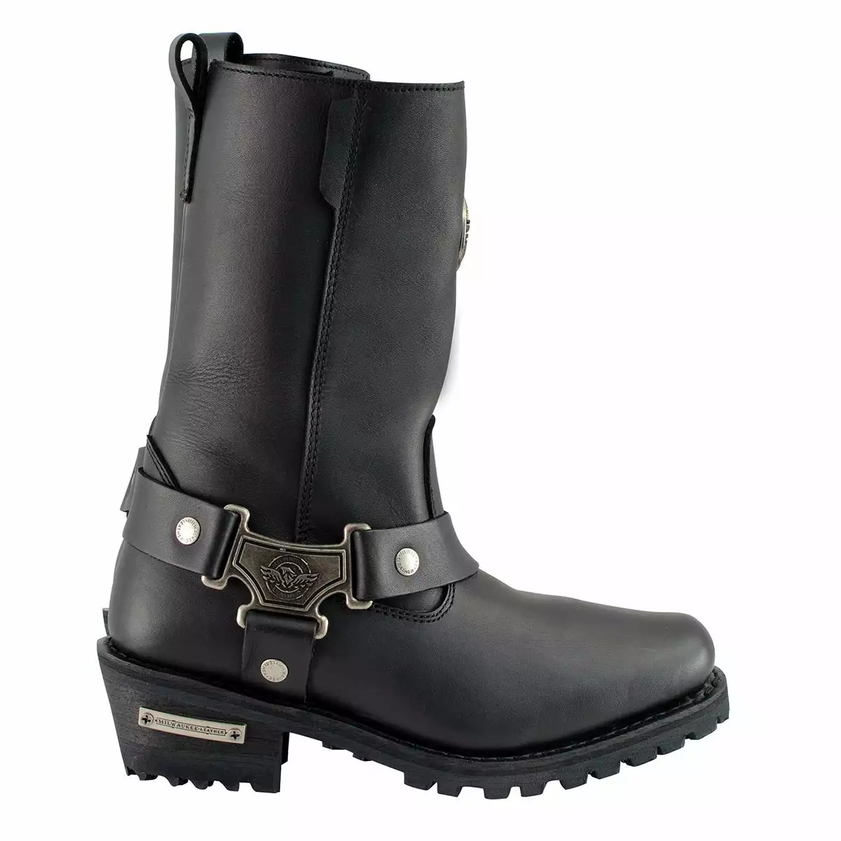 Milwaukee Leather MBL9360 Women's Black Leather 11-Inch Classic Harness Square Toe Motorcycle Boots - Image 9