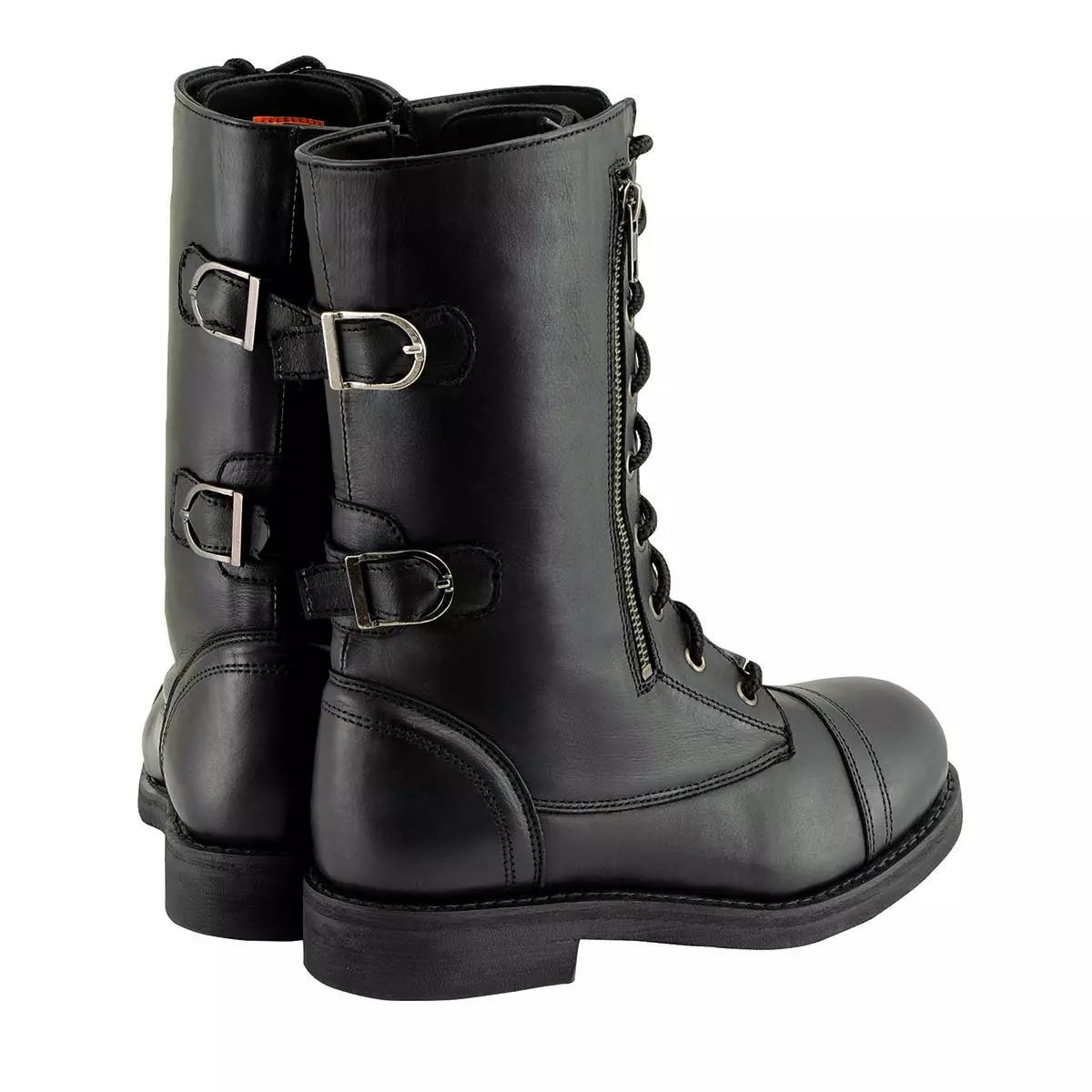 Milwaukee Leather MBL9369 Women's ‘Graze’ Black Leather Lace-Up Boots With Zipper Pocket - Image 9