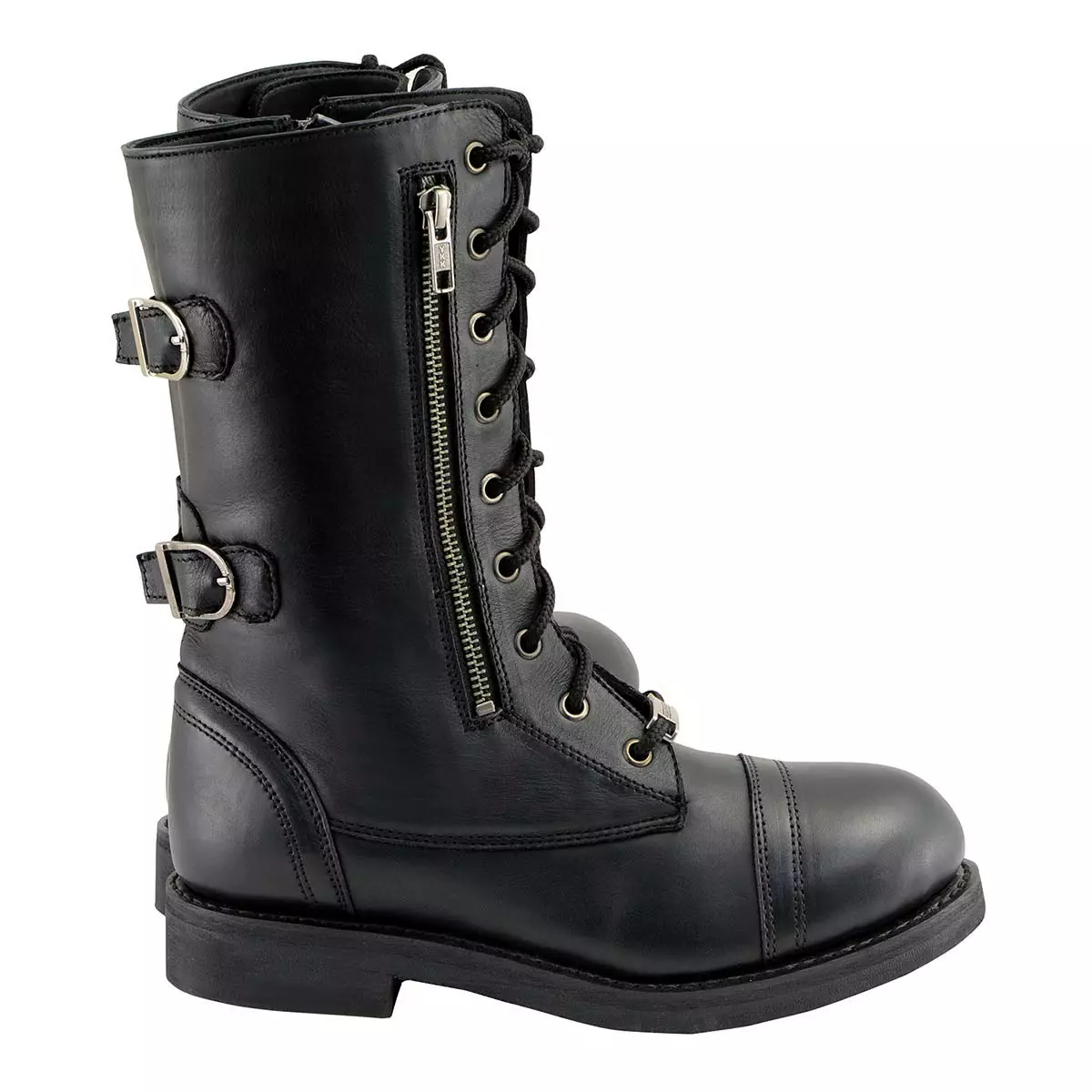 Milwaukee Leather MBL9369 Women's ‘Graze’ Black Leather Lace-Up Boots With Zipper Pocket - Image 10