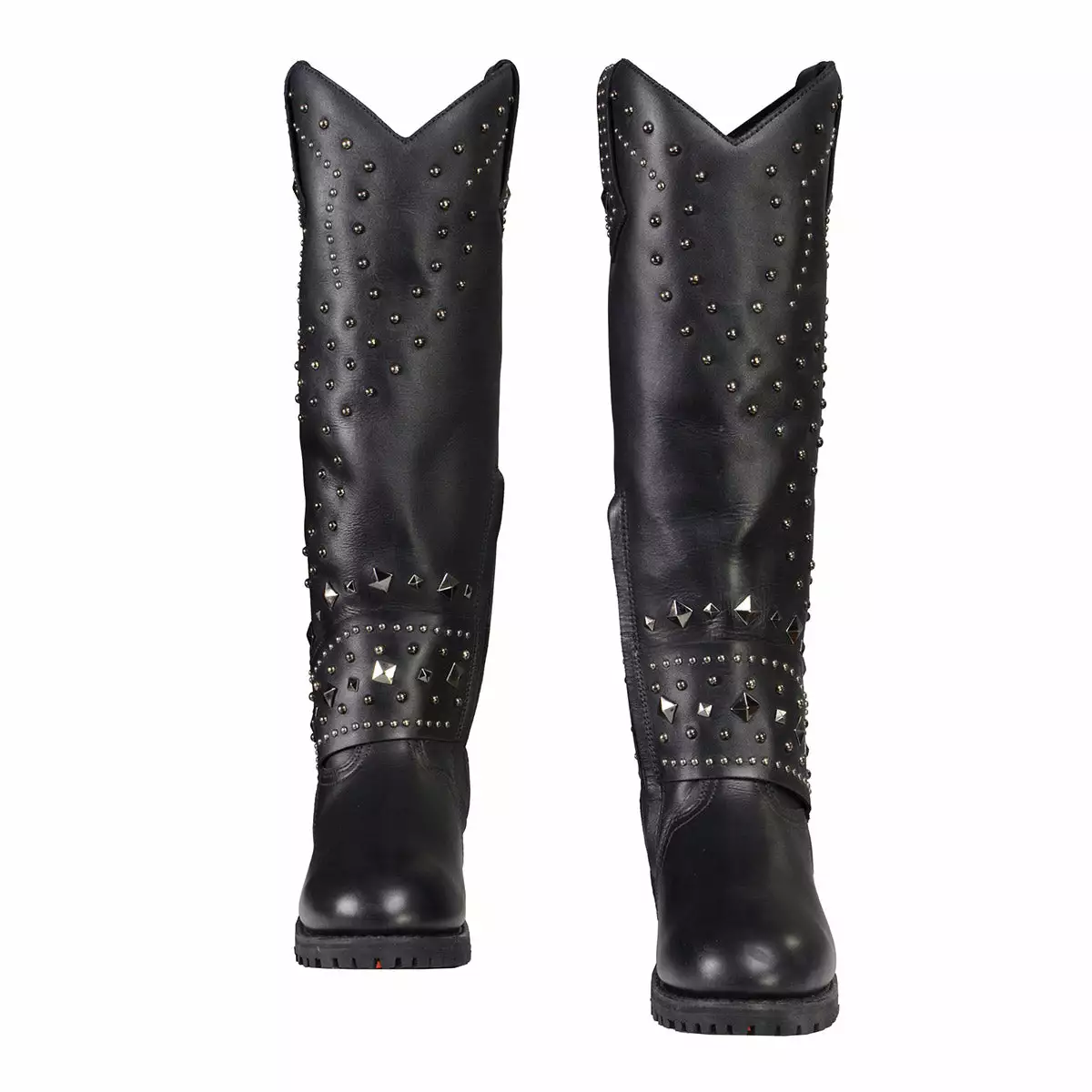 Milwaukee Leather MBL9371 Women's Black 18 Inch Studded And Riveted Western Style Boots - Image 5