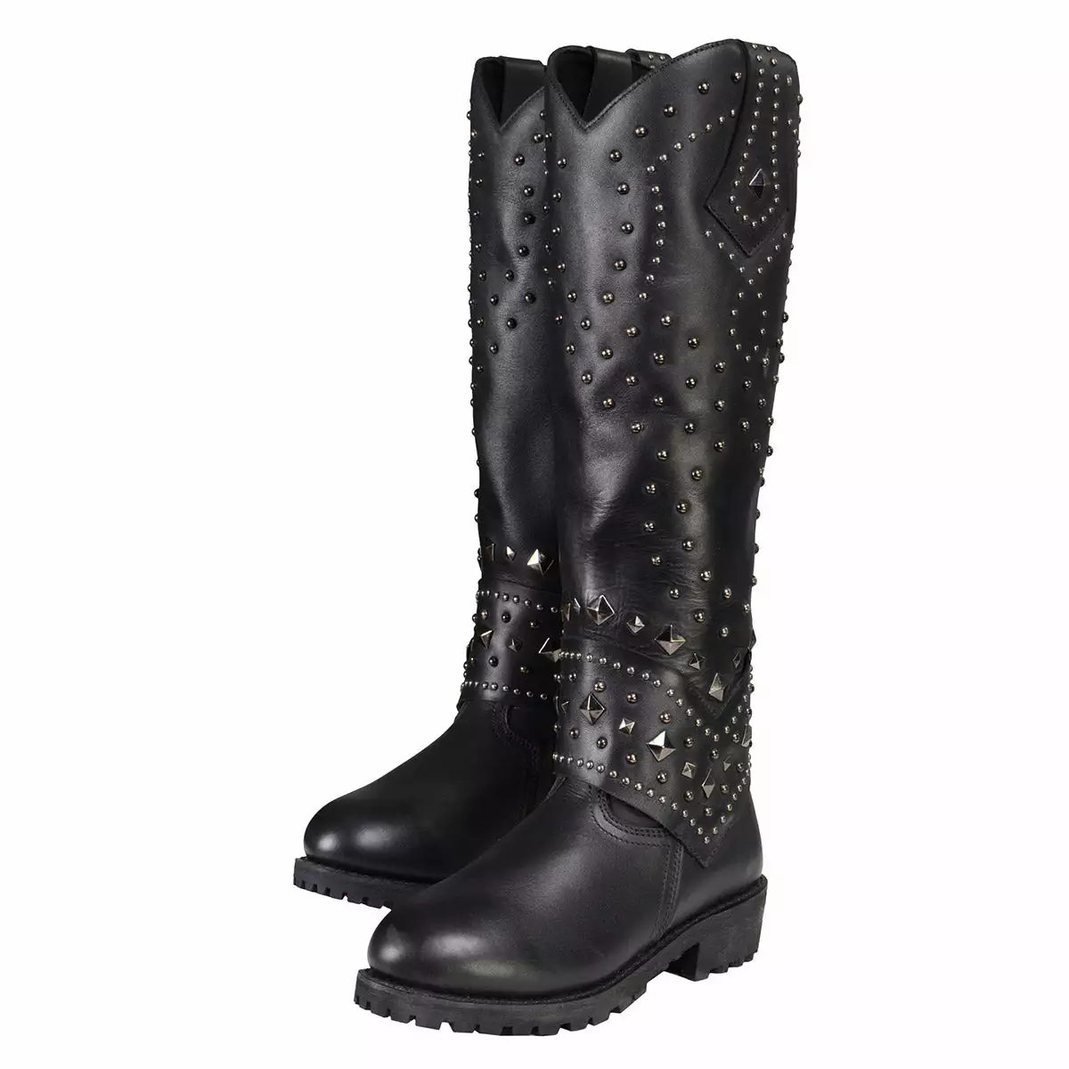 Milwaukee Leather MBL9371 Women's Black 18 Inch Studded And Riveted Western Style Boots - Image 6