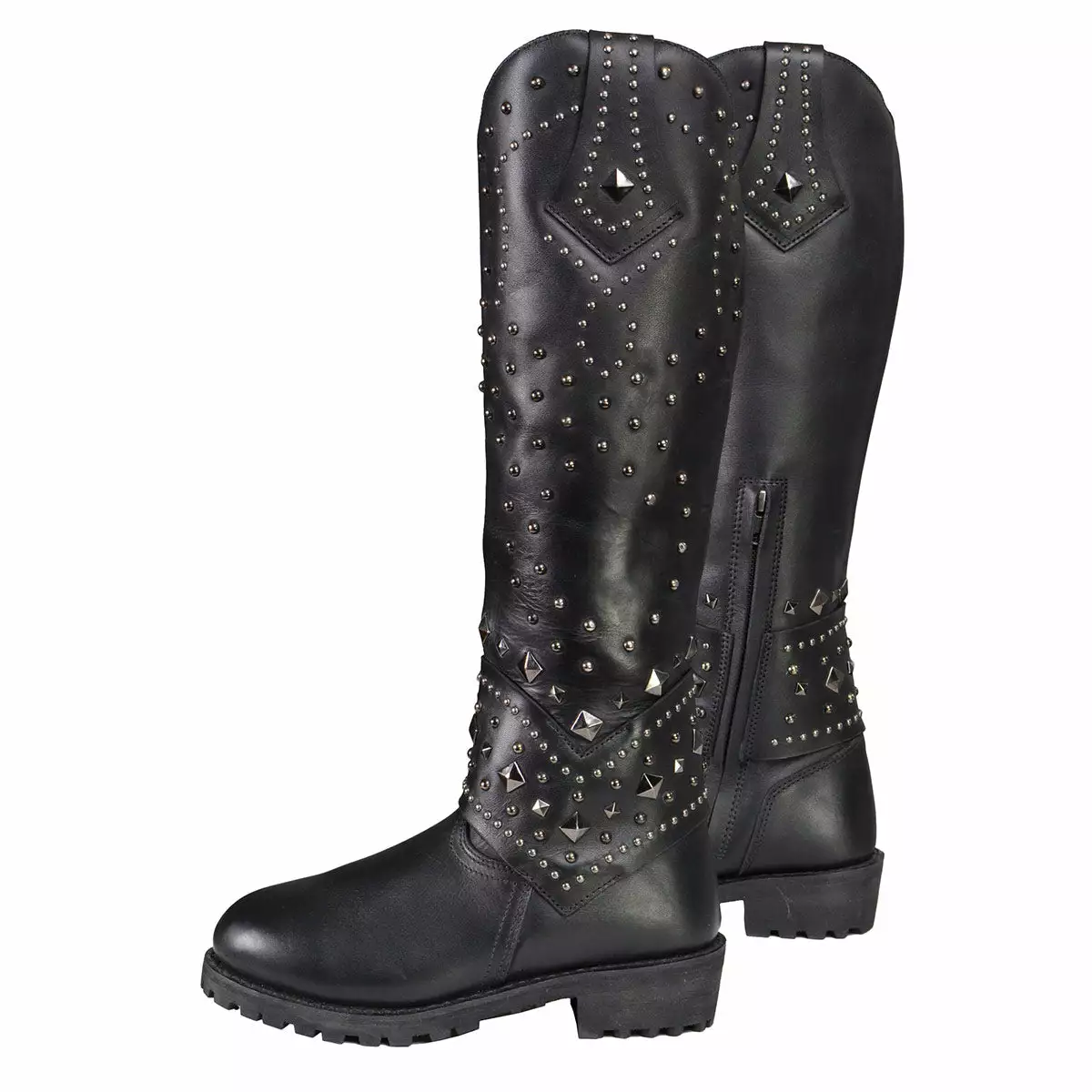 Milwaukee Leather MBL9371 Women's Black 18 Inch Studded And Riveted Western Style Boots - Image 7