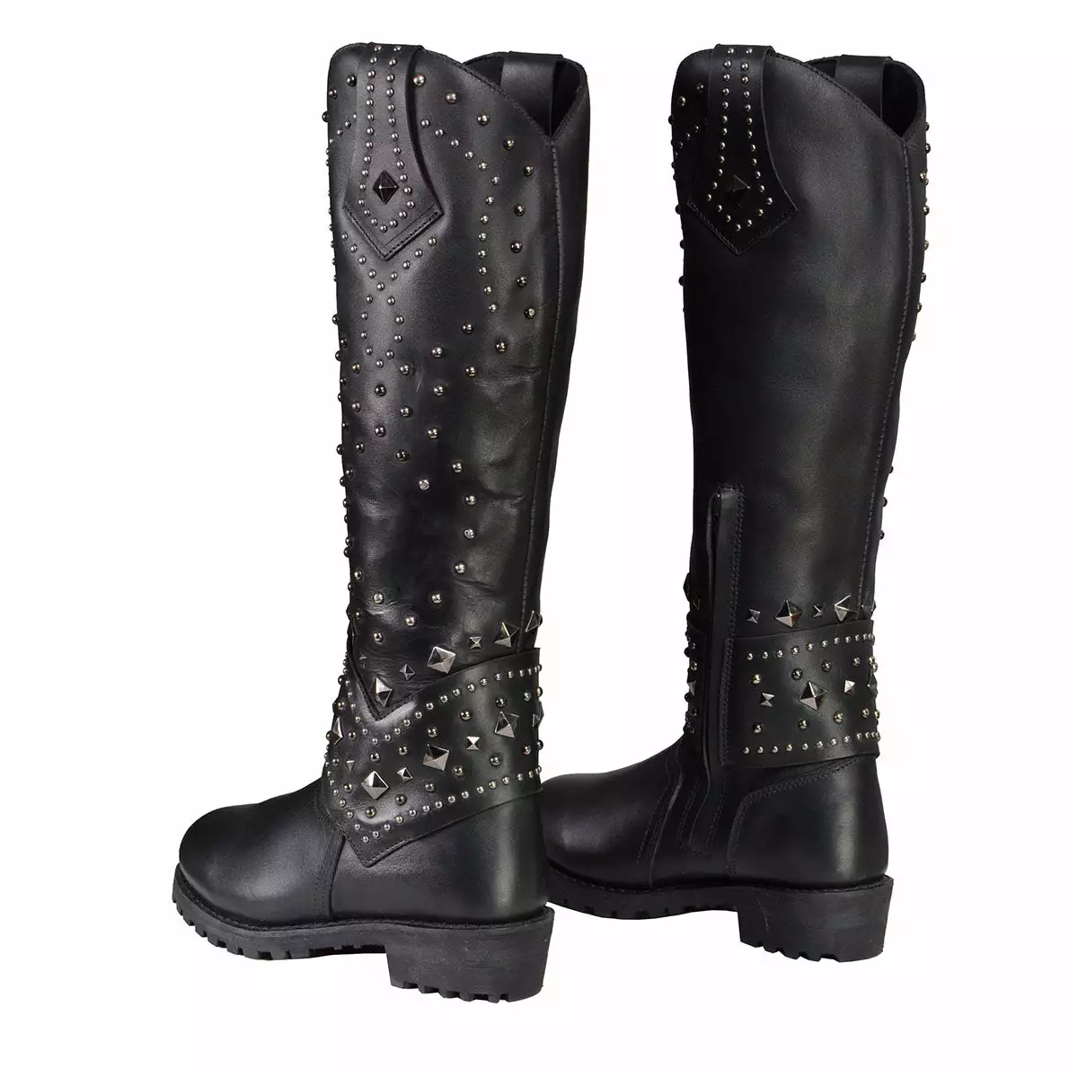 Milwaukee Leather MBL9371 Women's Black 18 Inch Studded And Riveted Western Style Boots - Image 8