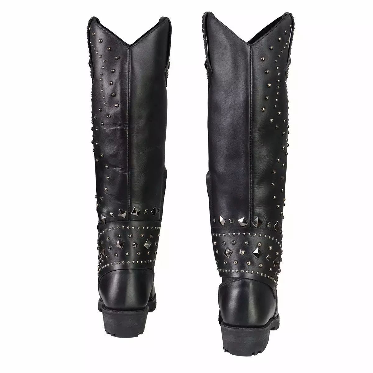 Milwaukee Leather MBL9371 Women's Black 18 Inch Studded And Riveted Western Style Boots - Image 9