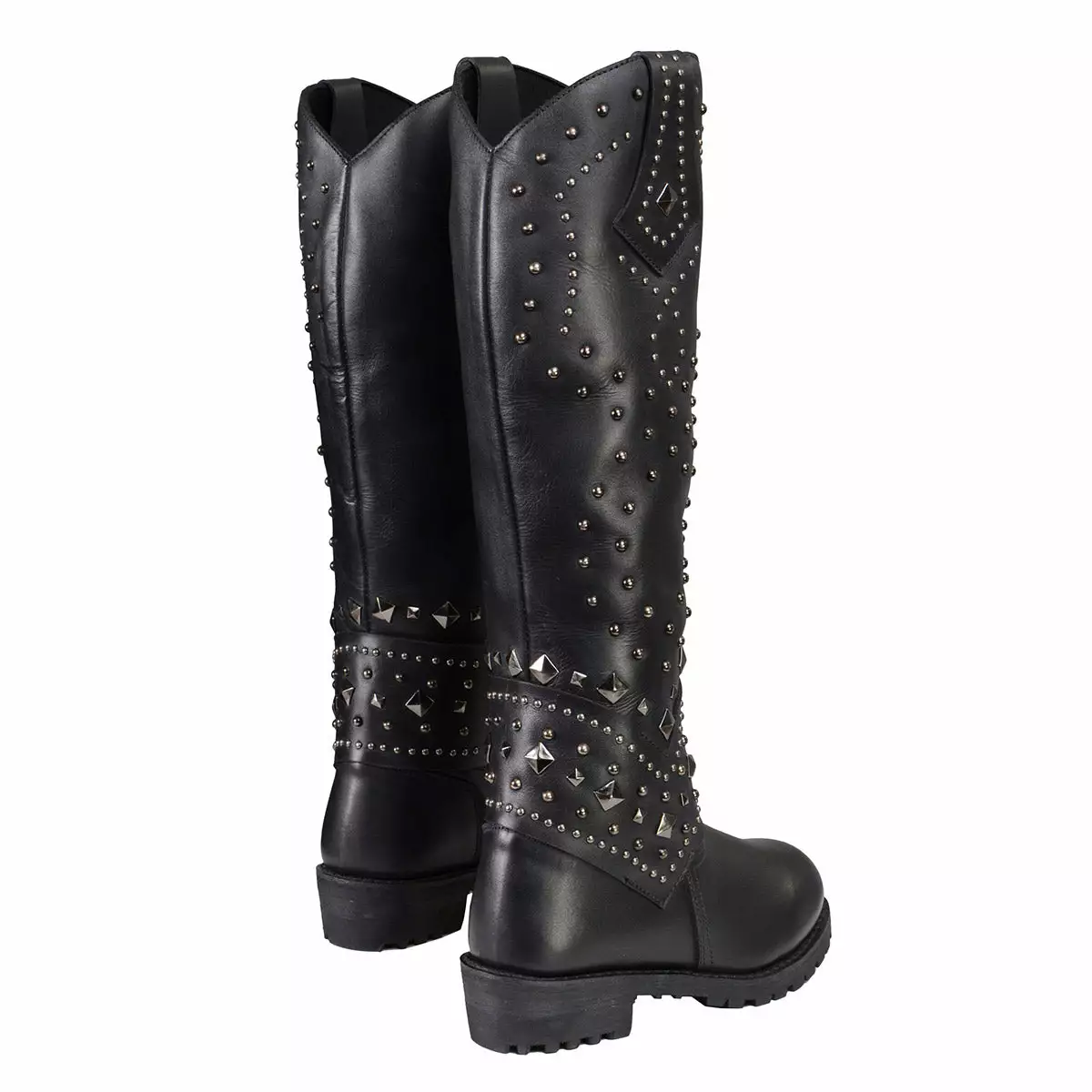 Milwaukee Leather MBL9371 Women's Black 18 Inch Studded And Riveted Western Style Boots - Image 10