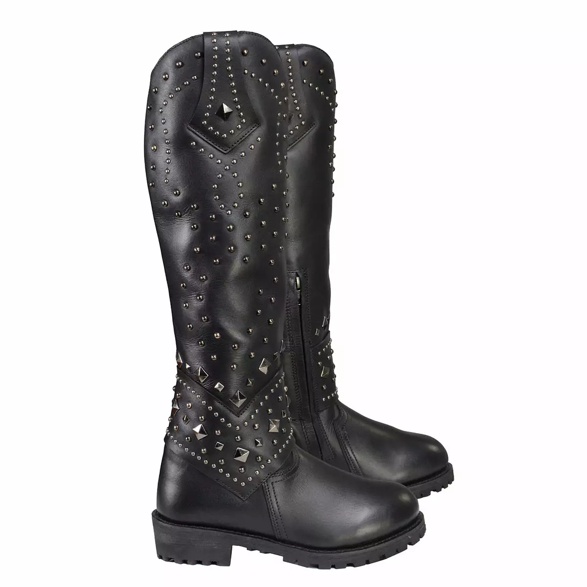 Milwaukee Leather MBL9371 Women's Black 18 Inch Studded And Riveted Western Style Boots - Image 11