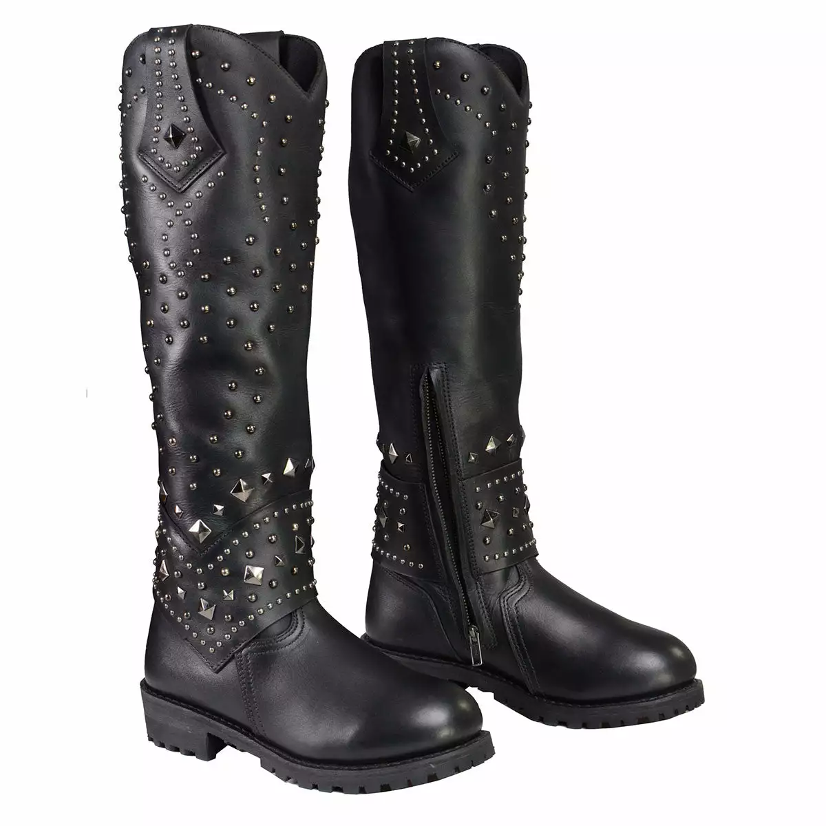 Milwaukee Leather MBL9371 Women's Black 18 Inch Studded And Riveted Western Style Boots - Image 12