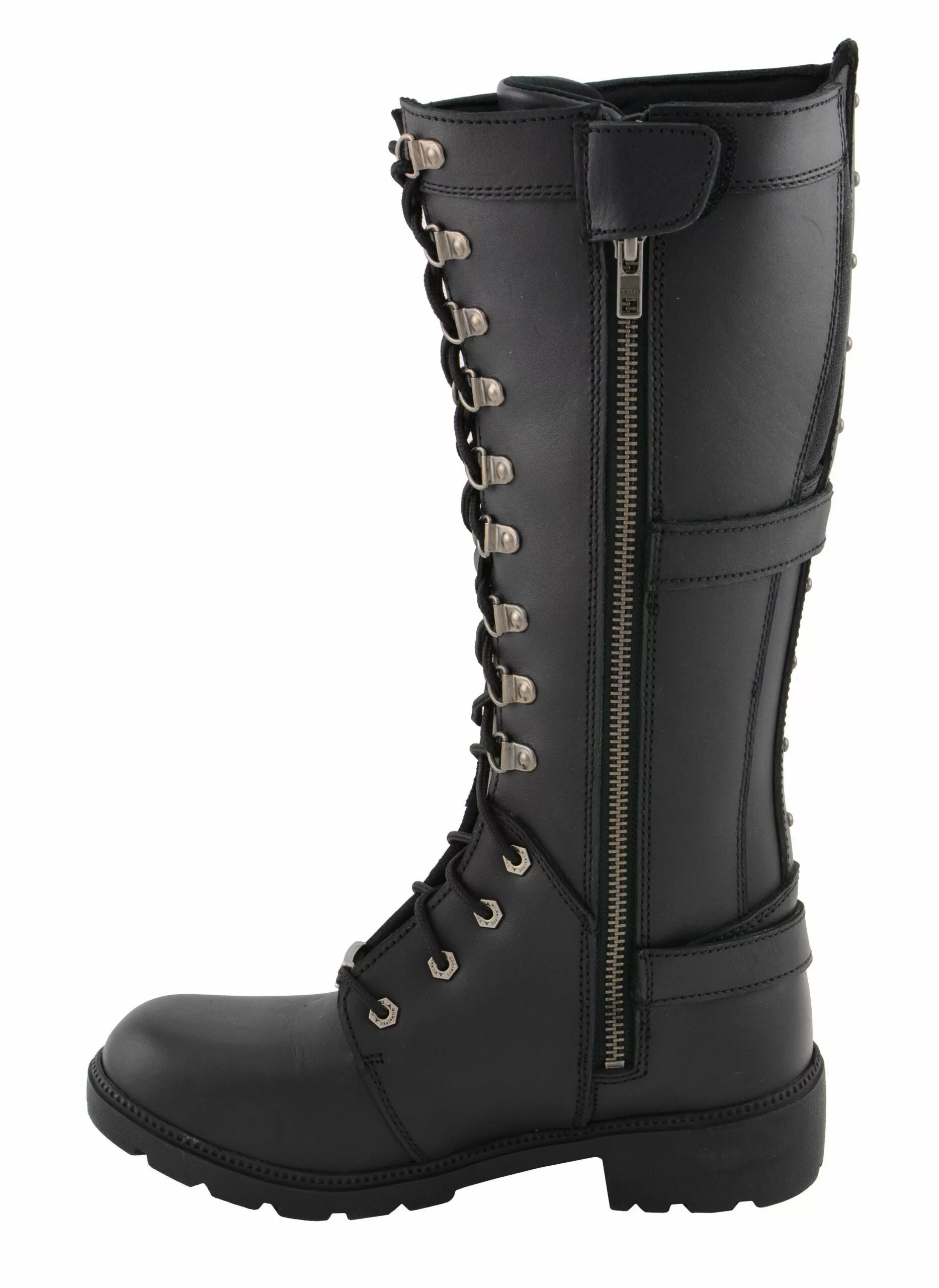 Milwaukee Leather MBL9380 Women's Black 'Jane' 15-inch Leather Combat Style Harness Boots - Image 7