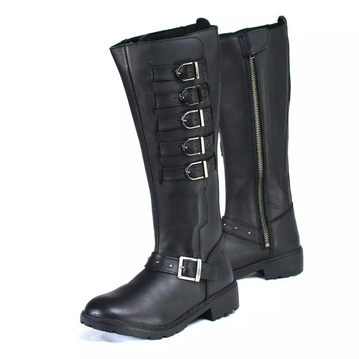 Milwaukee Leather MBL9395 Women's Black 17-Inch Side Strap Riding Leather Boots With Side Zipper - Image 5