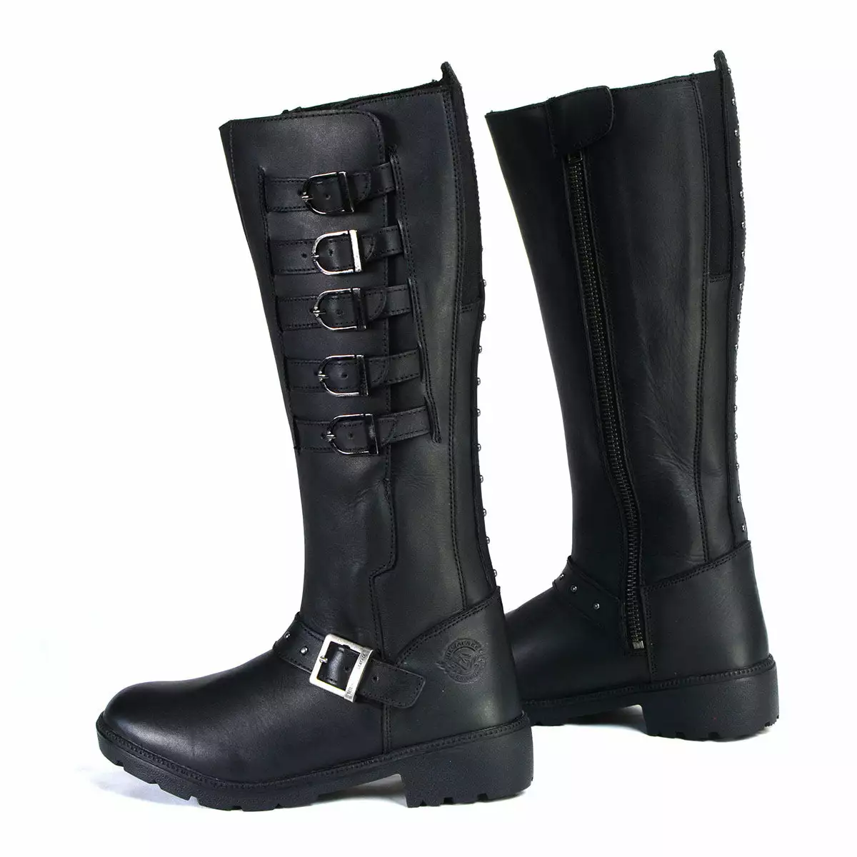 Milwaukee Leather MBL9395 Women's Black 17-Inch Side Strap Riding Leather Boots With Side Zipper - Image 6