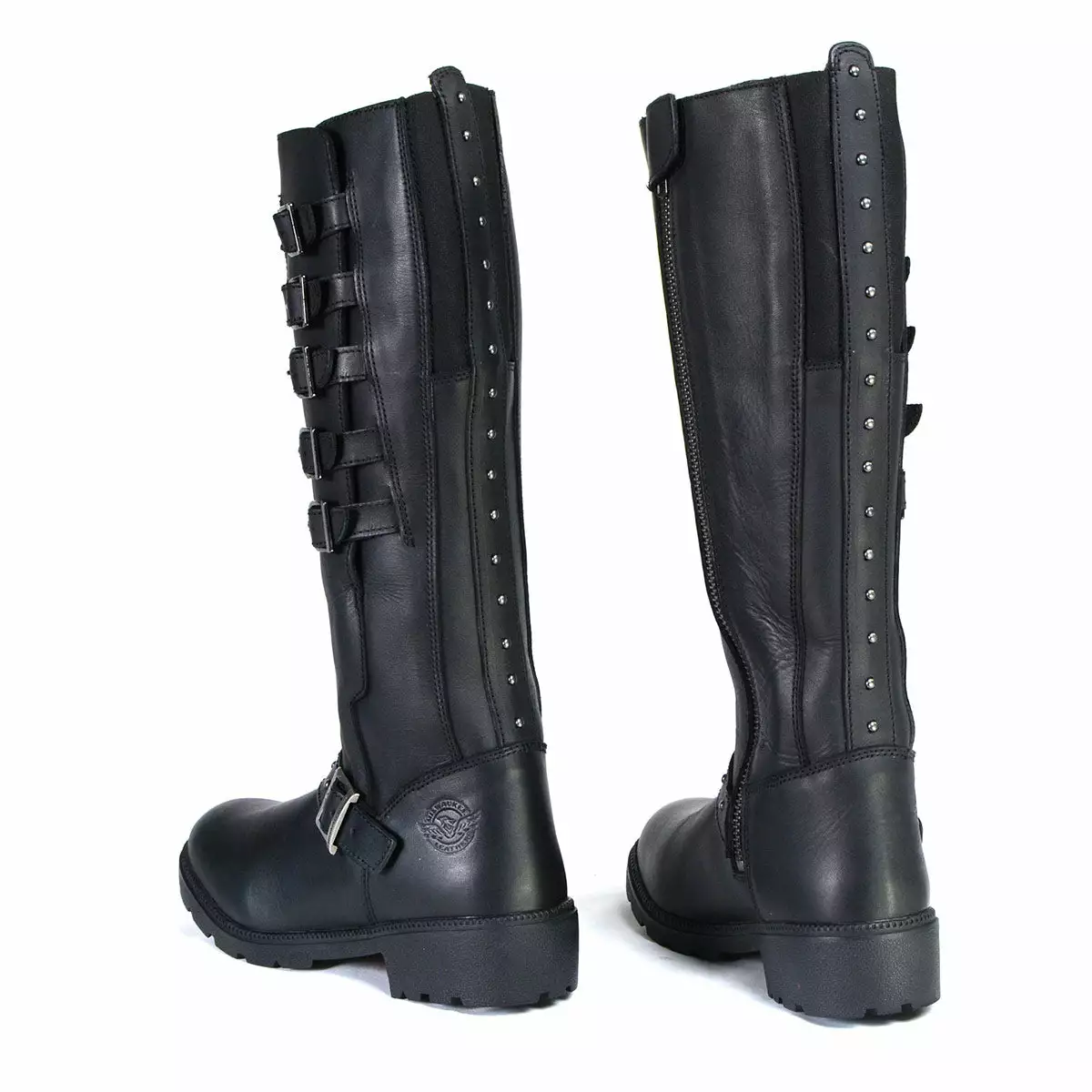 Milwaukee Leather MBL9395 Women's Black 17-Inch Side Strap Riding Leather Boots With Side Zipper - Image 7