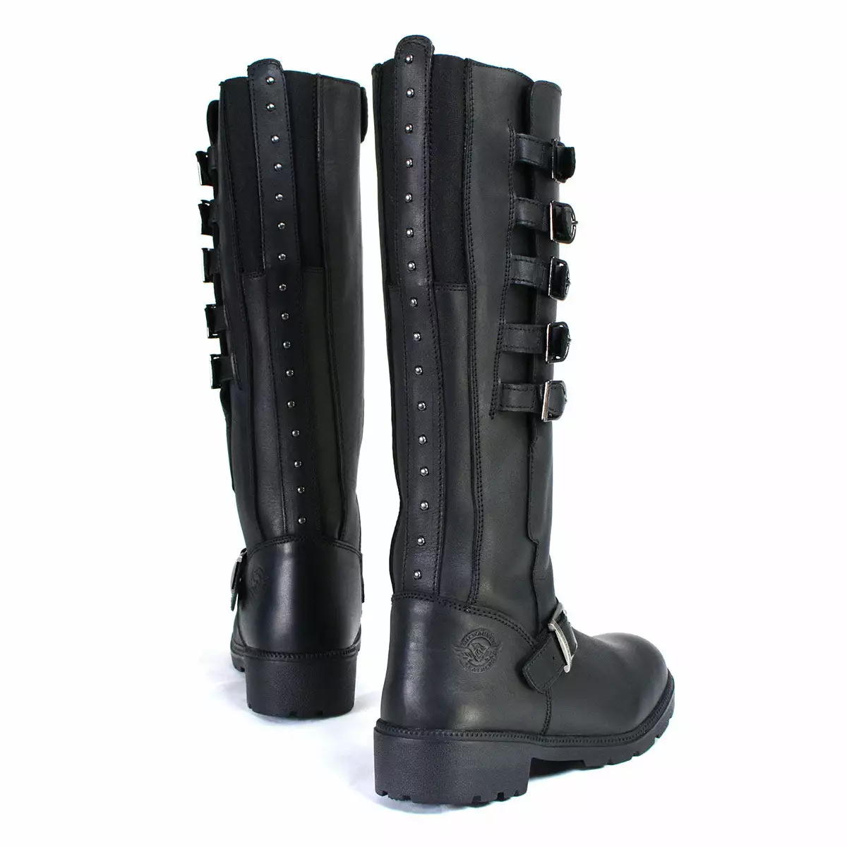 Milwaukee Leather MBL9395 Women's Black 17-Inch Side Strap Riding Leather Boots With Side Zipper - Image 8