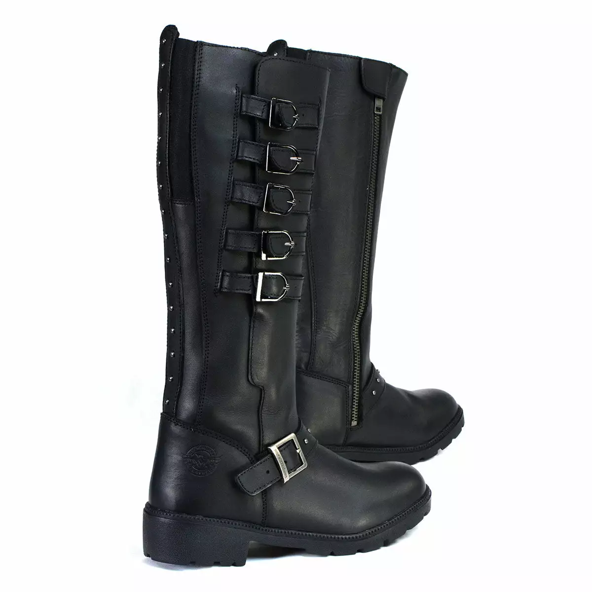Milwaukee Leather MBL9395 Women's Black 17-Inch Side Strap Riding Leather Boots With Side Zipper - Image 9
