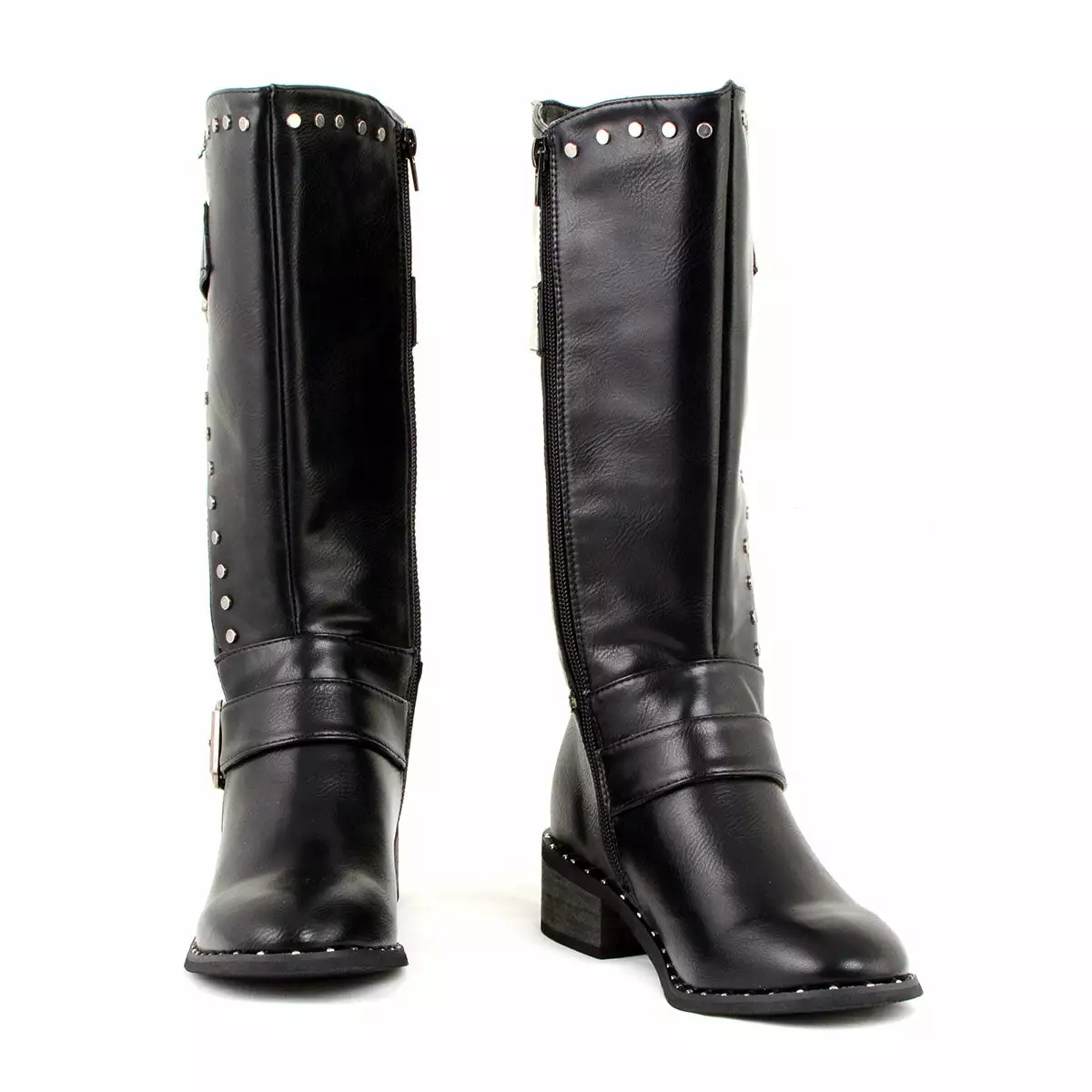 Milwaukee Leather MBL9423 Women's Black Studded Boots With Studded Outsole - Image 2