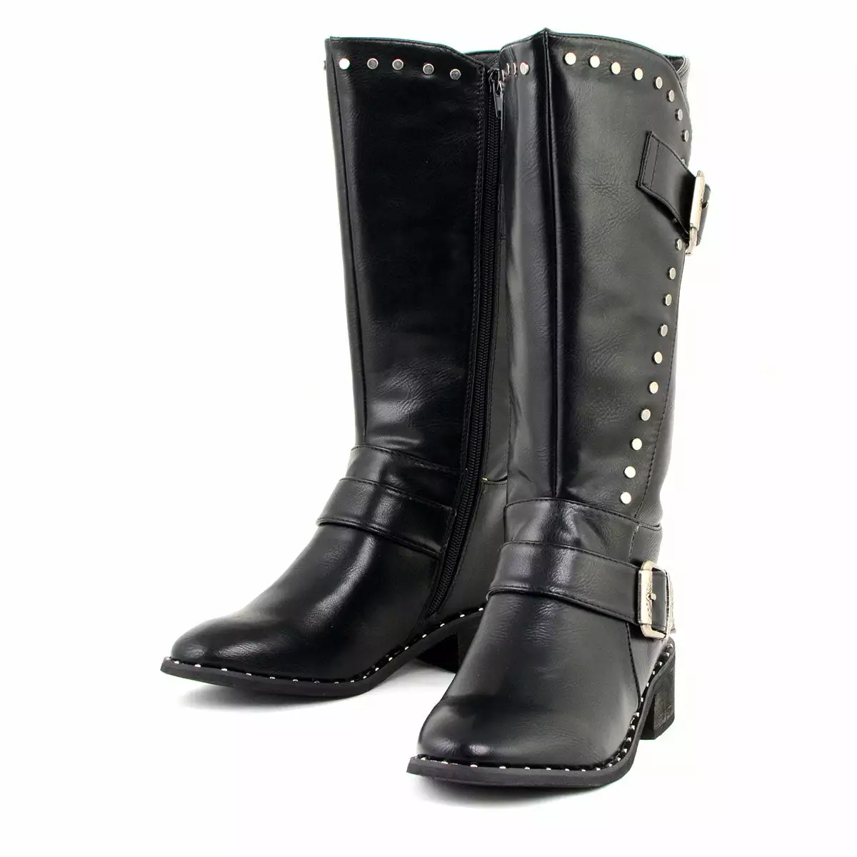 Milwaukee Leather MBL9423 Women's Black Studded Boots With Studded Outsole - Image 4