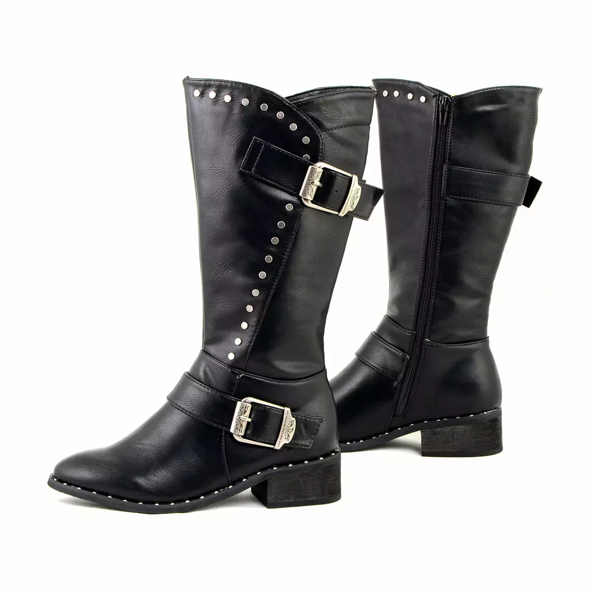 Milwaukee Leather MBL9423 Women's Black Studded Boots With Studded Outsole - Image 5