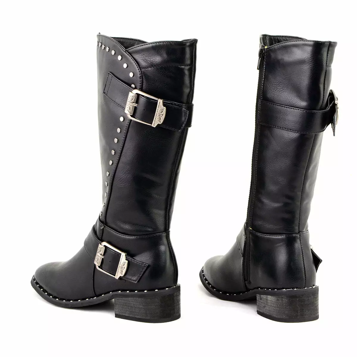 Milwaukee Leather MBL9423 Women's Black Studded Boots With Studded Outsole - Image 6