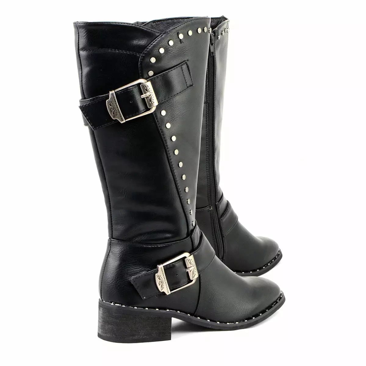 Milwaukee Leather MBL9423 Women's Black Studded Boots With Studded Outsole - Image 8