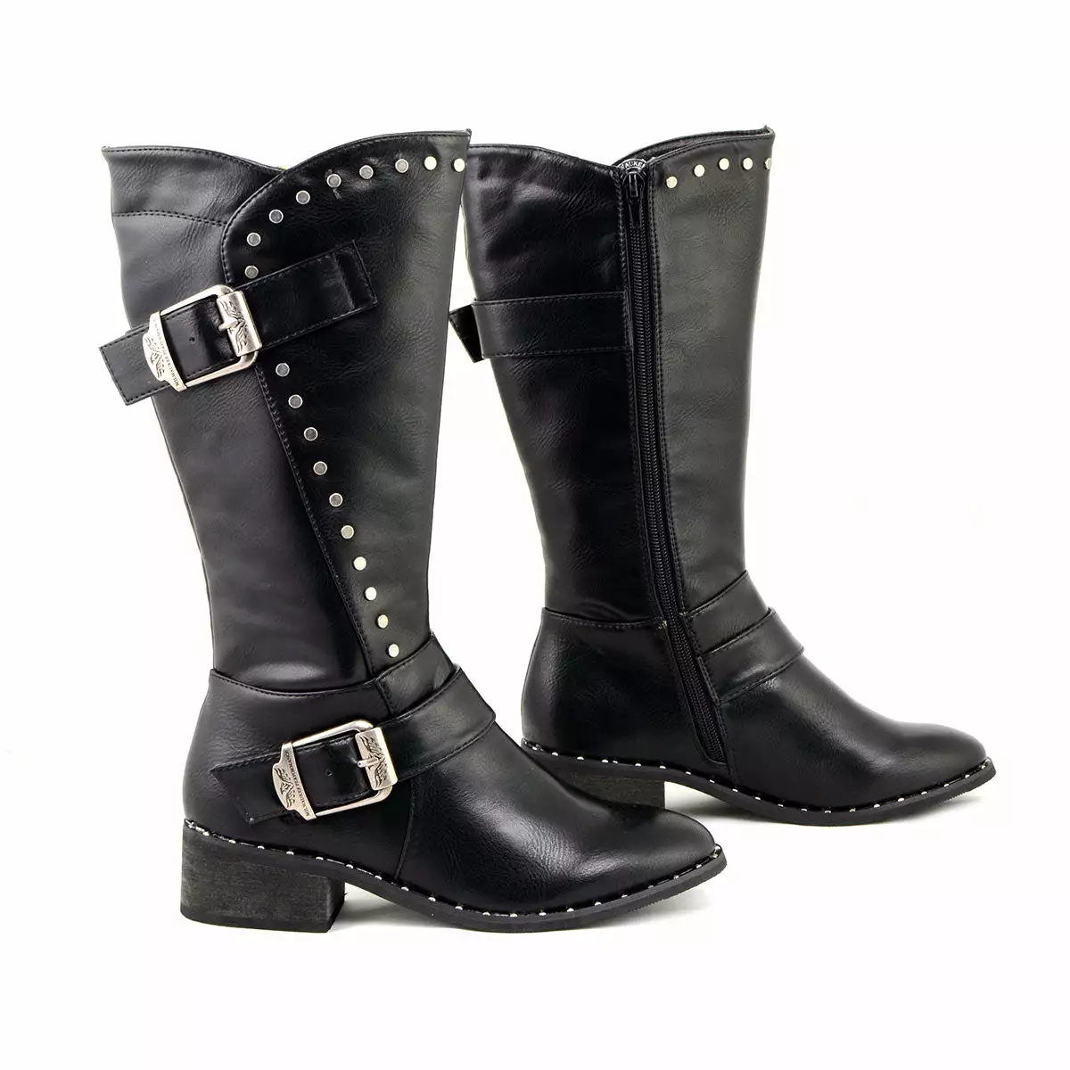 Milwaukee Leather MBL9423 Women's Black Studded Boots With Studded Outsole - Image 9