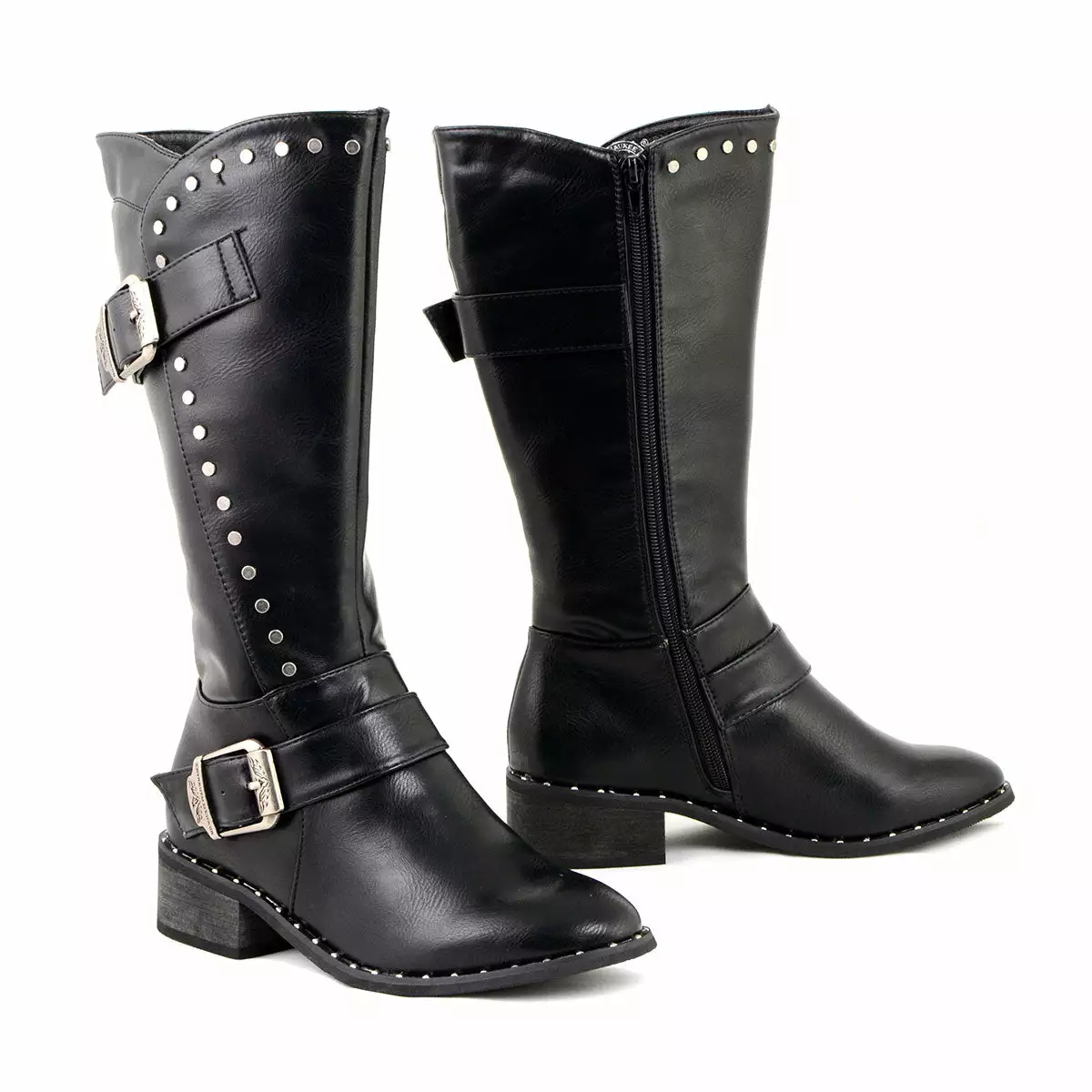Milwaukee Leather MBL9423 Women's Black Studded Boots With Studded Outsole - Image 10