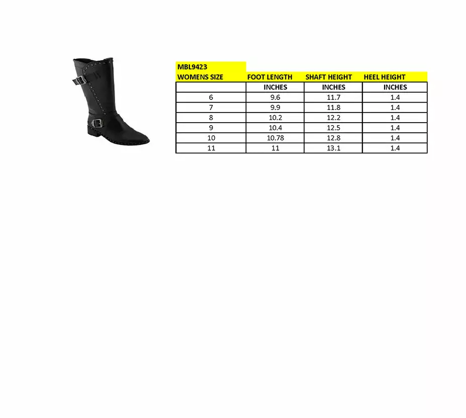 Milwaukee Leather MBL9423 Women's Black Studded Boots With Studded Outsole - Image 3