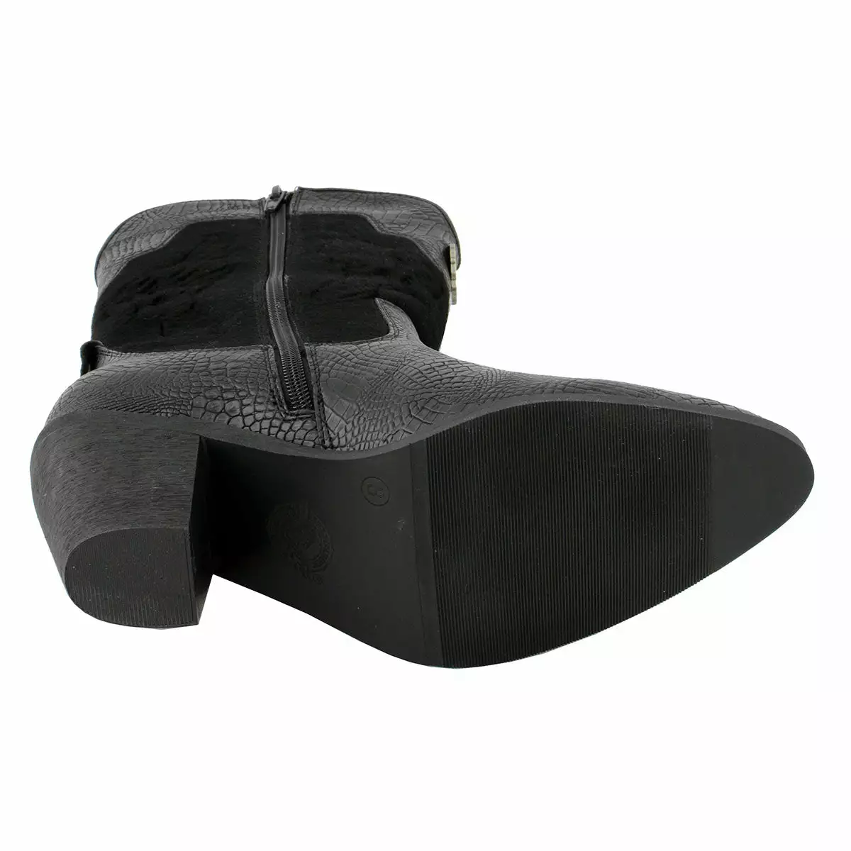 Milwaukee Leather MBL9441 Ladies Black Western Boots With Black Snake Print - Image 10