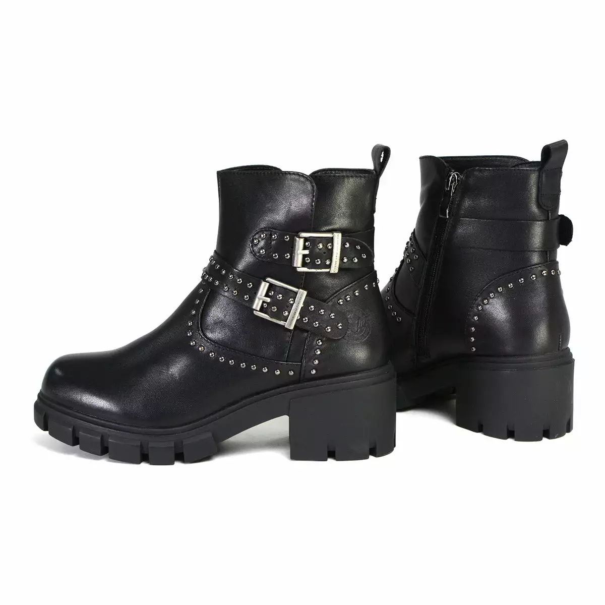 Milwaukee Performance Leather MBL9446 Women's ‘Siren’ Black Leather Studded Boots With Side Zipper Entry - Image 5