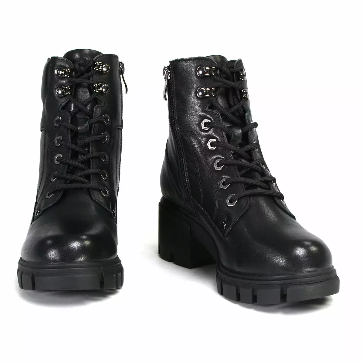 Milwaukee Performance Leather MBL9447 Women's ‘Garter’ Black Leather Lace To Toe Motorcycle Boots - Image 2