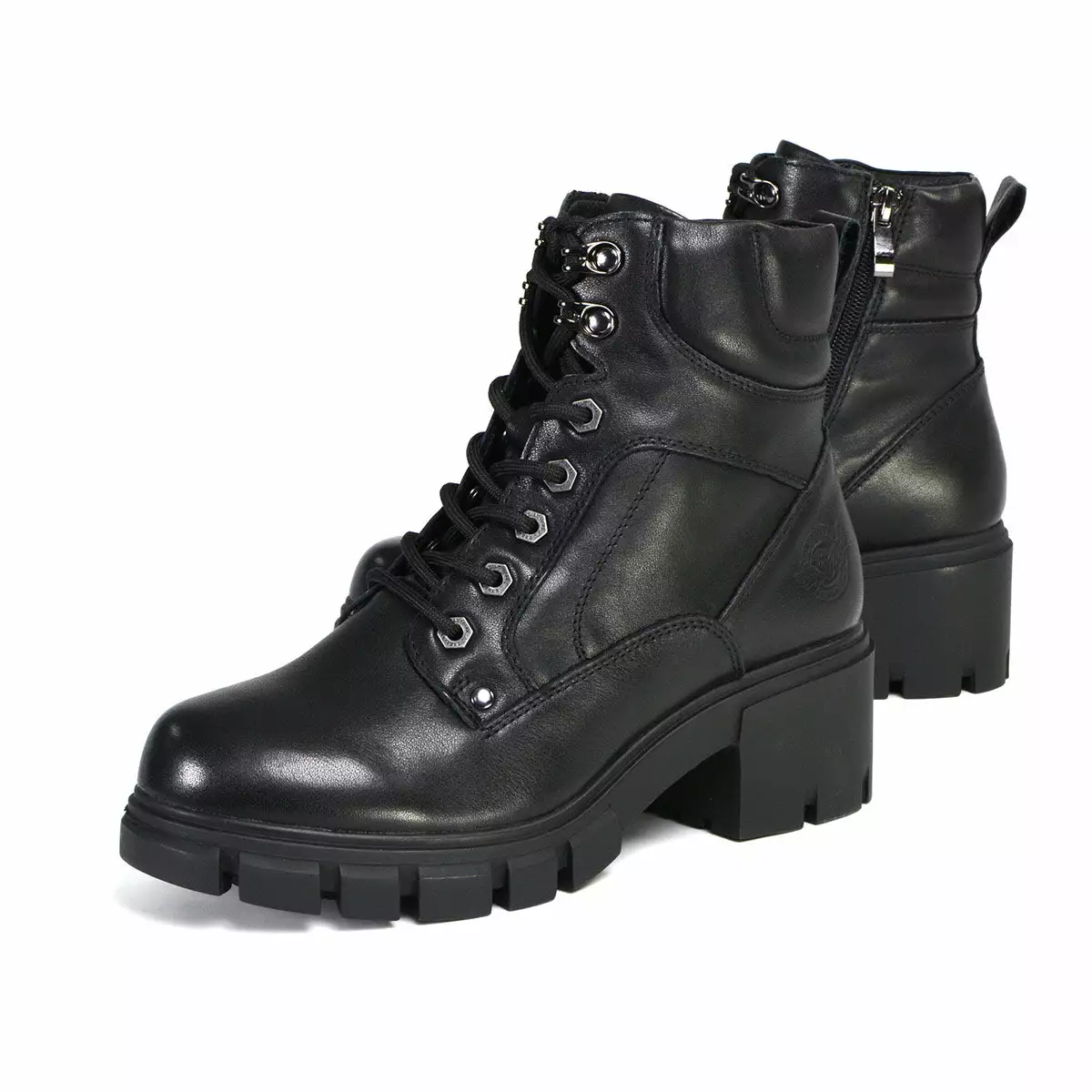 Milwaukee Performance Leather MBL9447 Women's ‘Garter’ Black Leather Lace To Toe Motorcycle Boots - Image 4