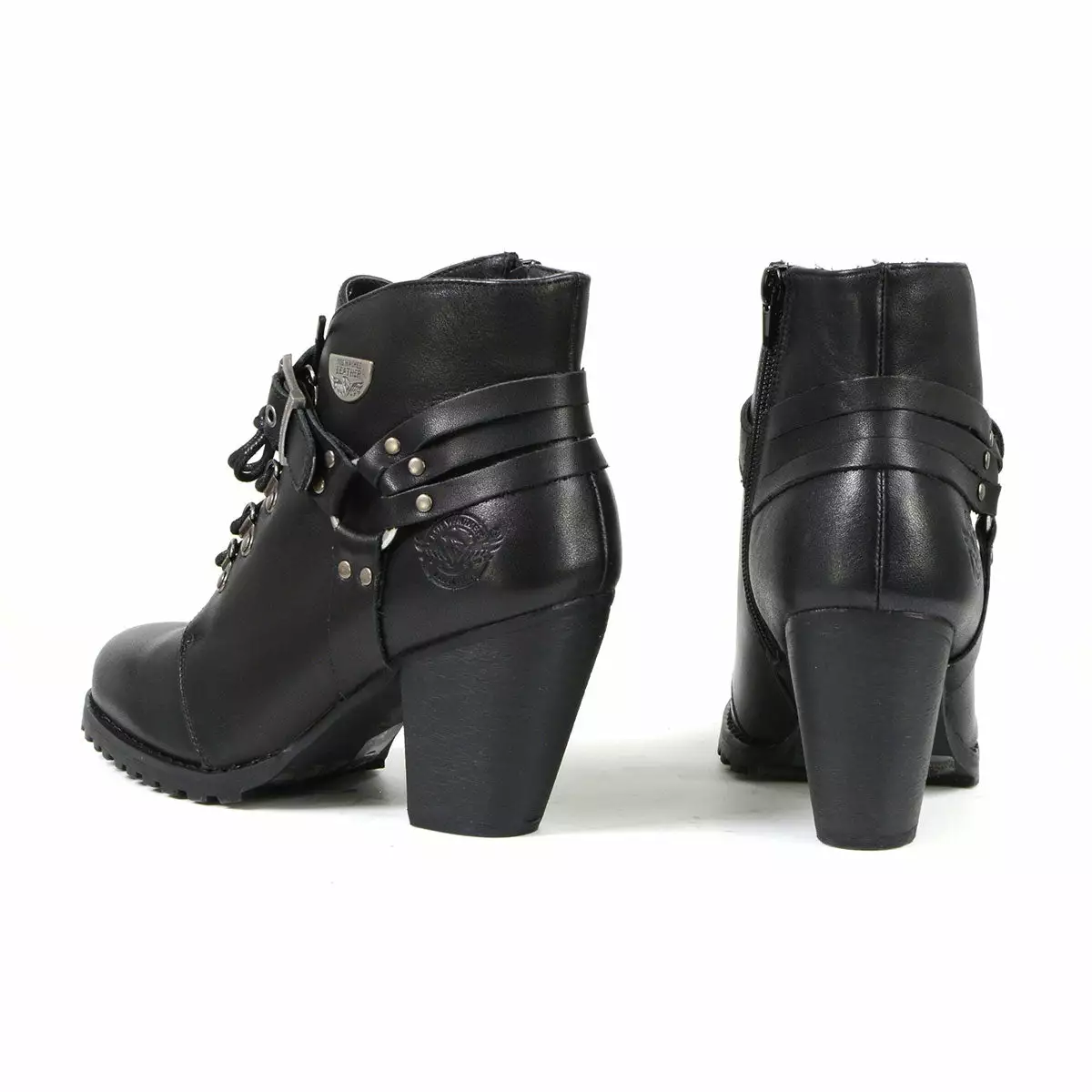 Milwaukee Leather MBL9458 Women's Black Leather Boots With Classic Harness Ring - Image 6