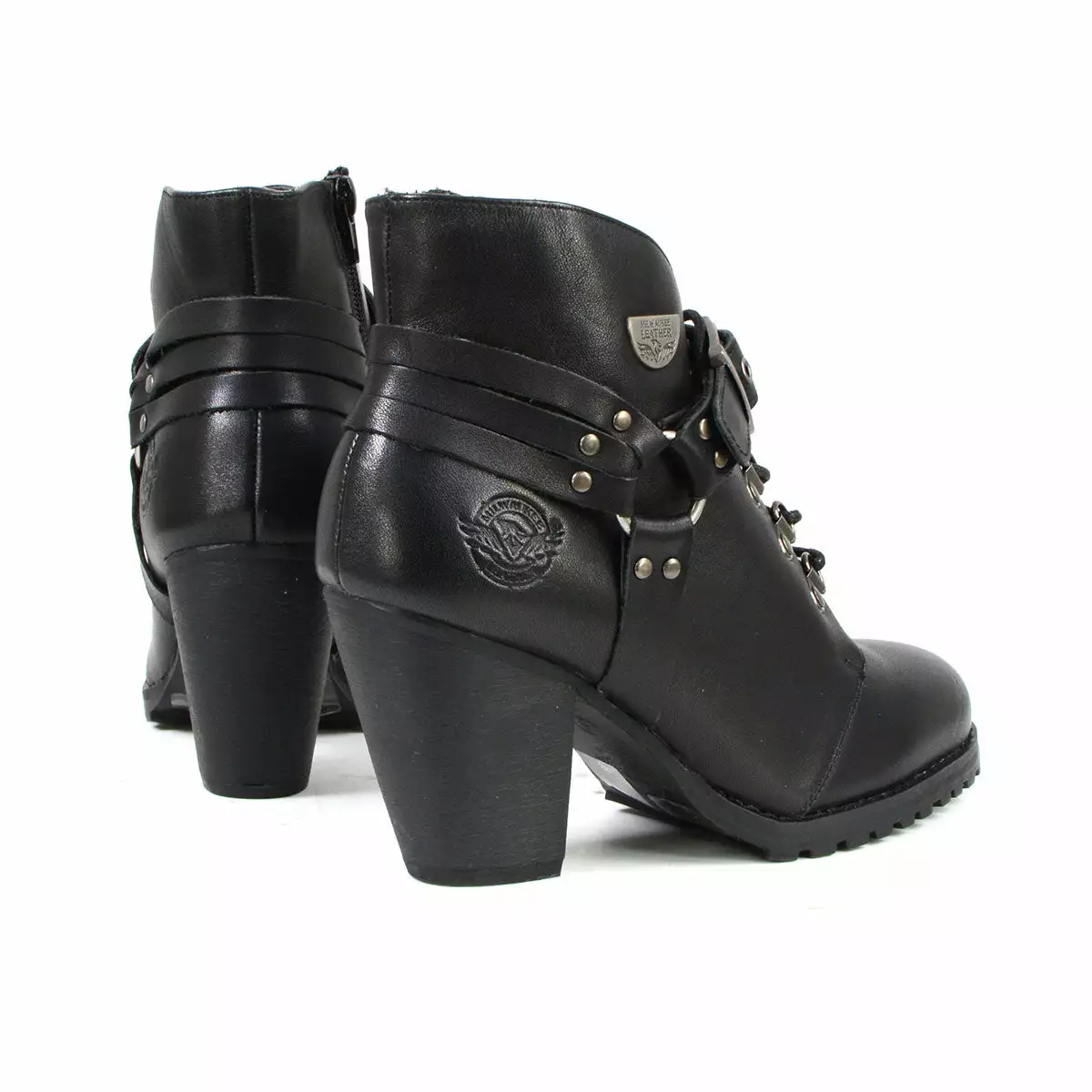 Milwaukee Leather MBL9458 Women's Black Leather Boots With Classic Harness Ring - Image 7