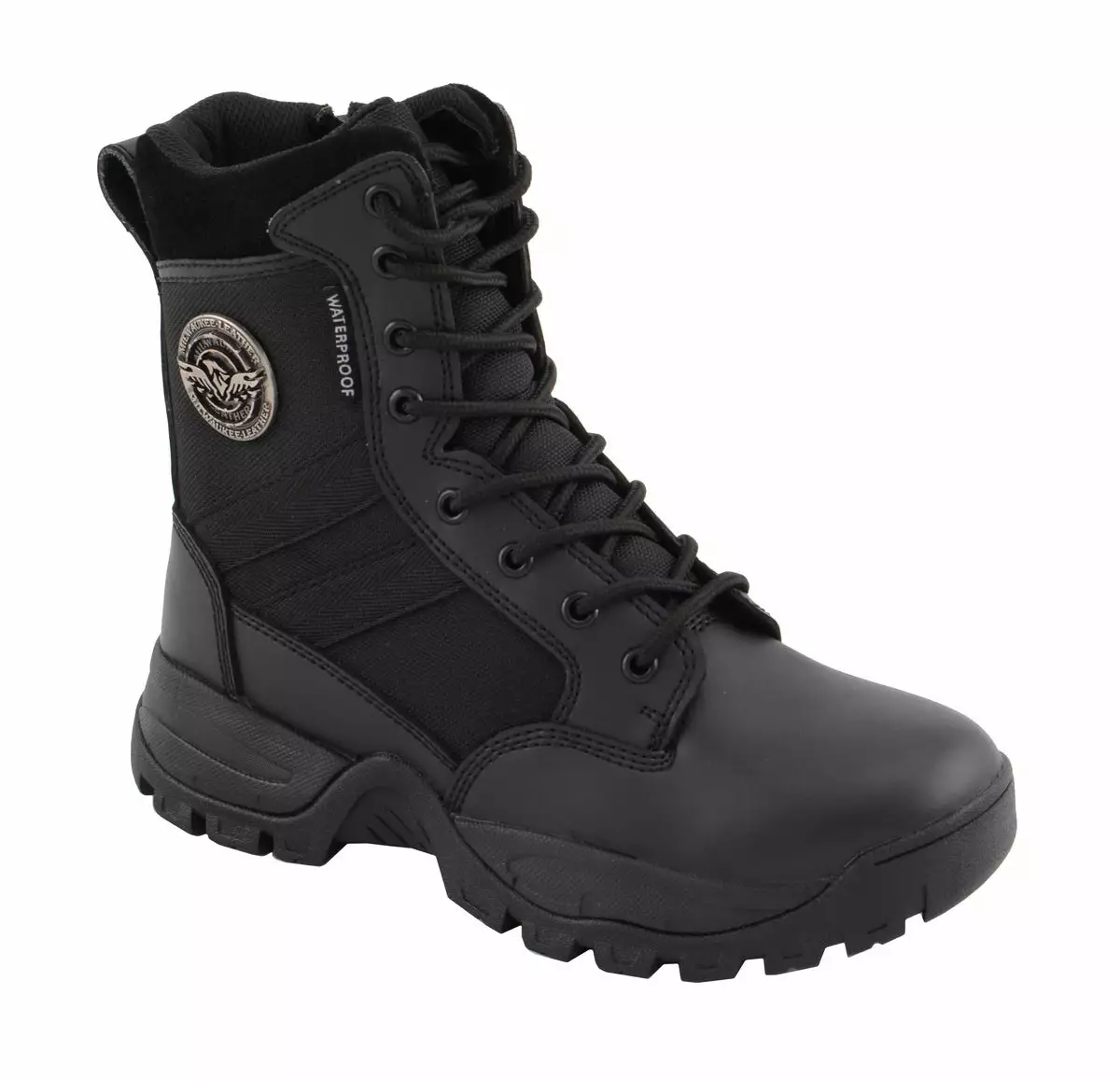 Milwaukee Leather MBL9495 Women Black Leather Tactical Boots With Side Zipper - Image 2