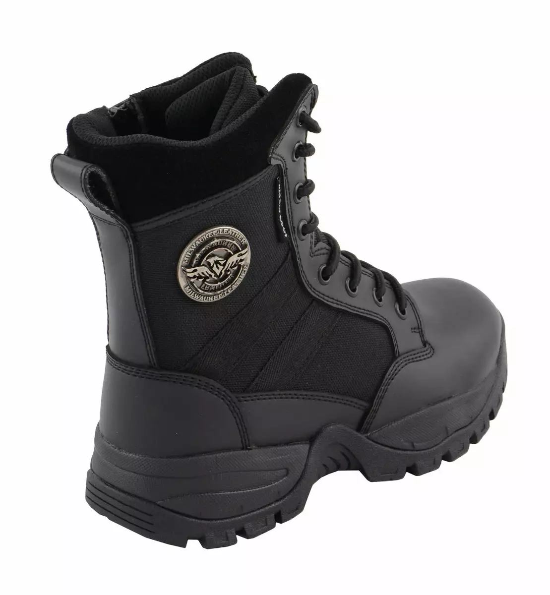 Milwaukee Leather MBL9495 Women Black Leather Tactical Boots With Side Zipper - Image 8