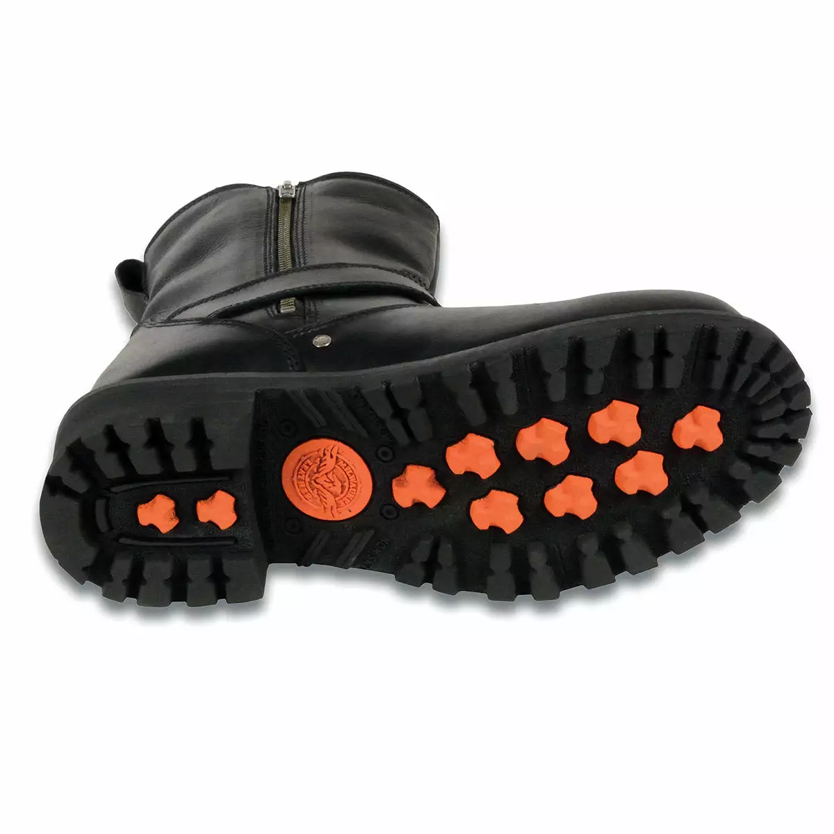 Milwaukee Leather MBM9040W Men's Black 'Wide Width' 6-inch Classic Engineer Motorcycle Leather Boots With Side Zipper - Image 4