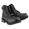 Milwaukee Leather MBM9050 Men's Black 6-inch Lace-Up Boots With Zipper Closure