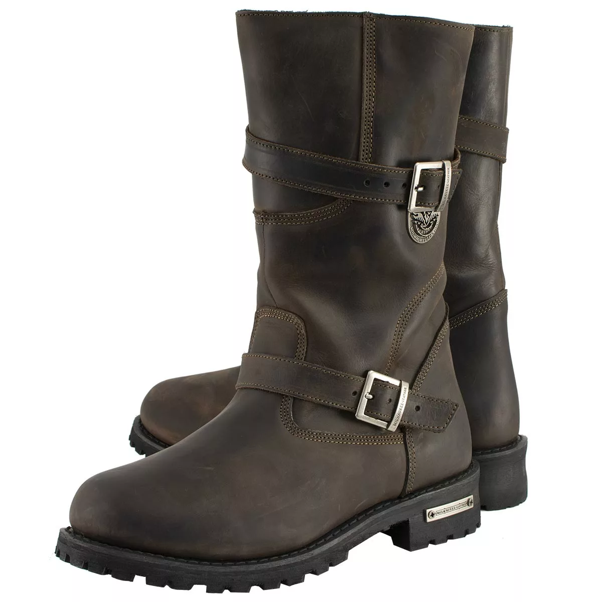 Milwaukee Leather MBM9063 Men's Classic ‘Distressed Brown’ Motorcycle Leather Engineer Boots - Image 8