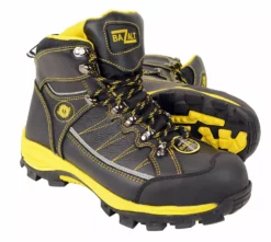 Bazalt MBM9123ST Men's Black With Yellow Water And Frost Proof Leather Boots With Composite-Toe