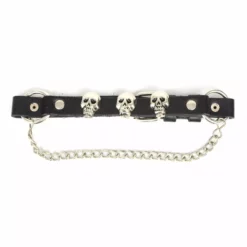 Milwaukee Leather MLA3007 Silver Classic Skull Heads Biker Chain For Motorcycle Boots