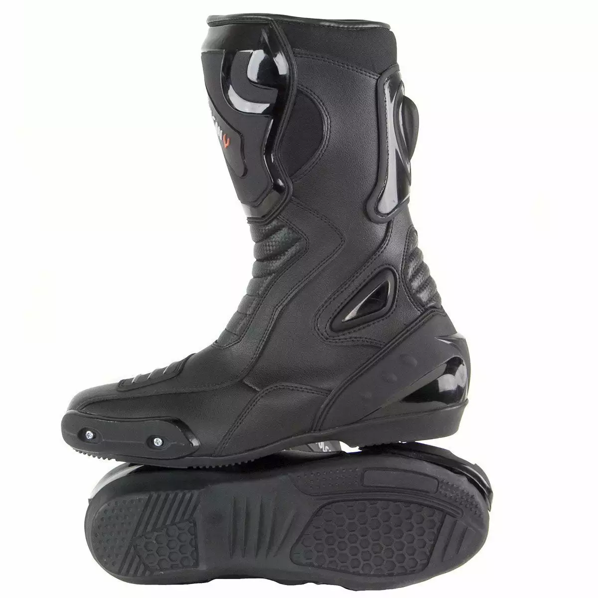 Vulcan V300 Men's 'Velocity' Black Leather Motorcycle Racing Sport Boots - Image 5